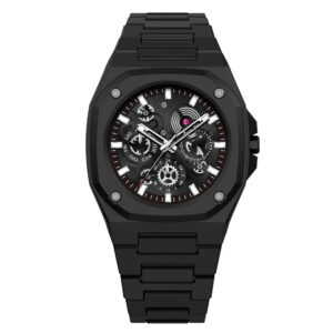 Premium black stainless steel waterproof men’s watch multi dial design