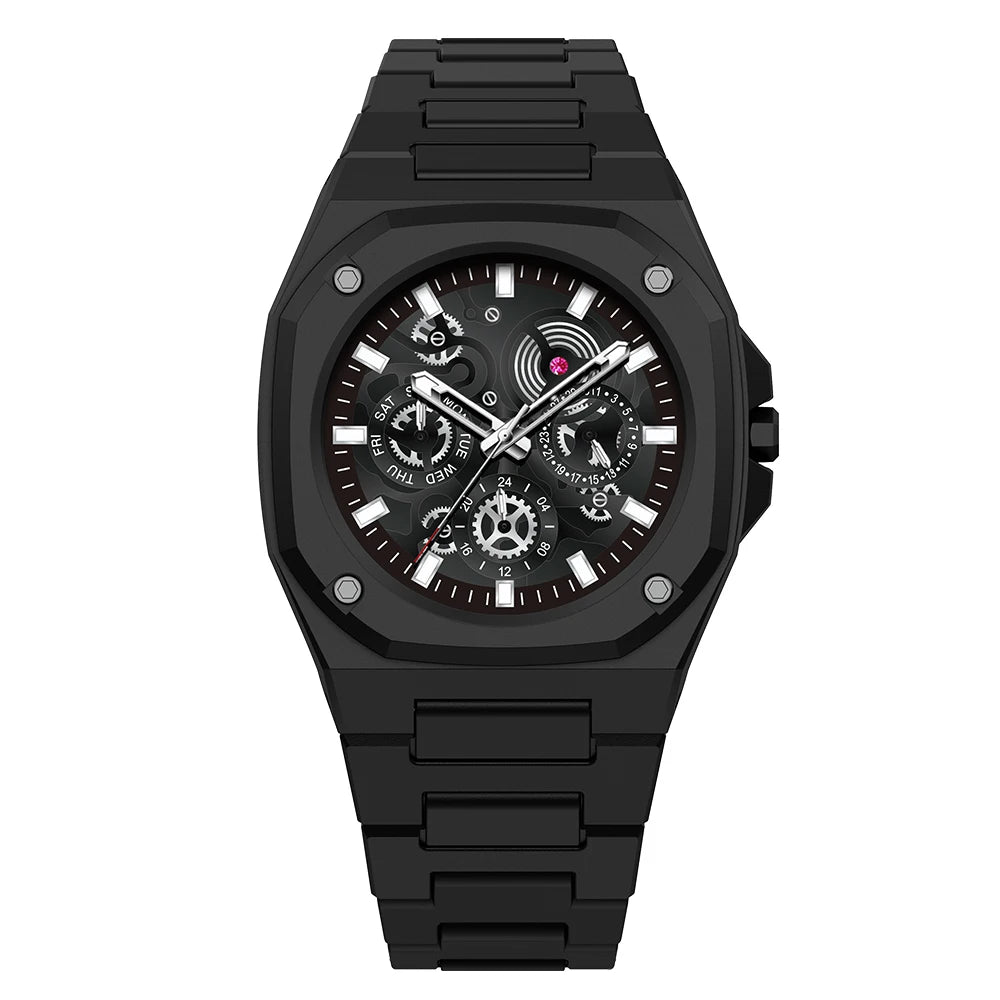 Premium black stainless steel waterproof men’s watch multi dial design
