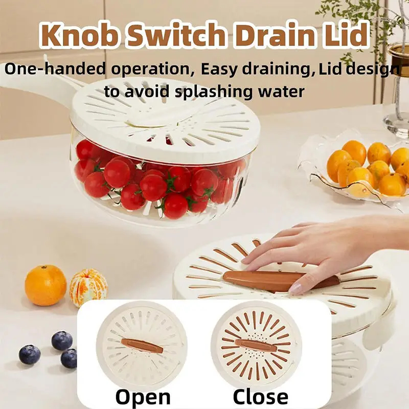 Multi-functional vegetable and fruit cleaning basket folding drainage storage box