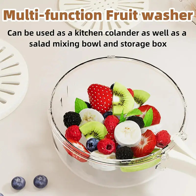 Multi-functional vegetable and fruit cleaning basket folding drainage storage box