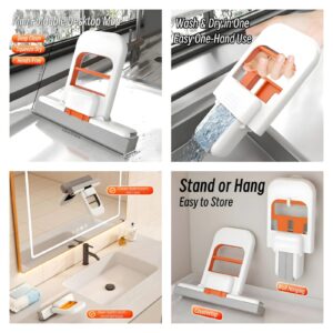 Foldable desktop mini sponge mop self squeezing wet and dry cleaning